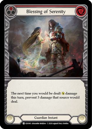 Blessing of Serenity (Red) (CRU041) [Crucible of War] Unlimited Edition Rainbow Foil - Deck Out Gaming