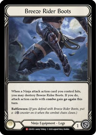 Breeze Rider Boots (CRU053) [Crucible of War] 1st Edition Cold Foil - Deck Out Gaming