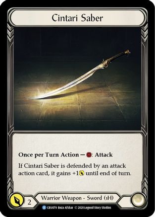 Cintari Saber (CRU079) [Crucible of War] 1st Edition Cold Foil - Deck Out Gaming
