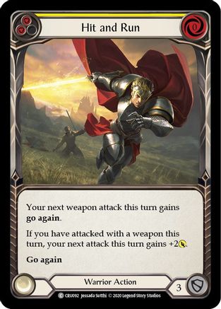 Hit and Run (Yellow) (CRU092) [Crucible of War] Unlimited Edition - Deck Out Gaming