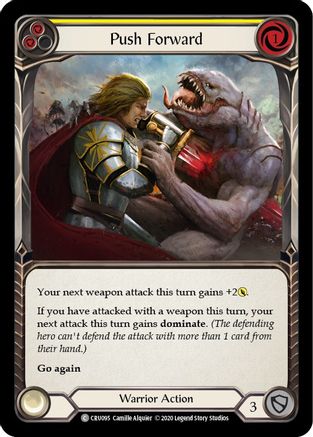 Push Forward (Yellow) (CRU095) [Crucible of War] 1st Edition Rainbow Foil - Deck Out Gaming