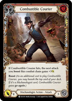 Combustible Courier (Red) (CRU109) [Crucible of War] Unlimited Edition Rainbow Foil - Deck Out Gaming