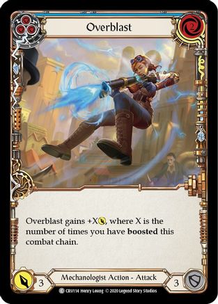 Overblast (Blue) (CRU114) [Crucible of War] 1st Edition Rainbow Foil - Deck Out Gaming