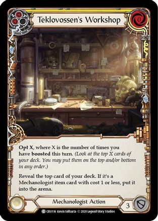 Teklovossen's Workshop (Yellow) (CRU116) [Crucible of War] 1st Edition - Deck Out Gaming