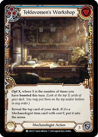 Teklovossen's Workshop (Blue) (CRU117) [Crucible of War] Unlimited Edition - Deck Out Gaming