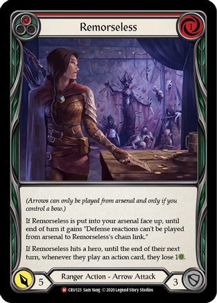 Remorseless (CRU123) [Crucible of War] 1st Edition Rainbow Foil - Deck Out Gaming