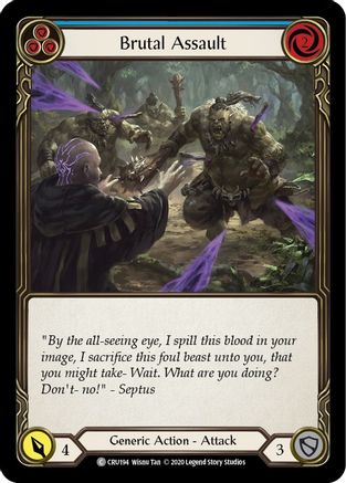 Brutal Assault (Blue) (CRU194) [Crucible of War] Unlimited Edition Rainbow Foil - Deck Out Gaming