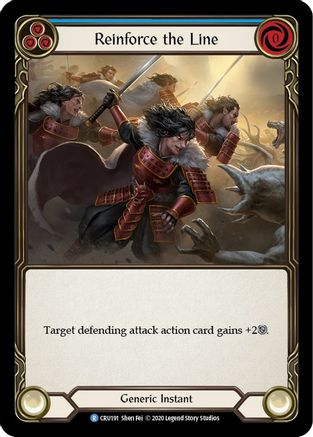 Reinforce the Line (Blue) (CRU191) [Crucible of War] 1st Edition Rainbow Foil - Deck Out Gaming