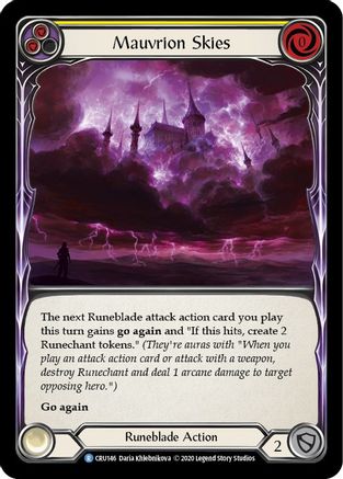 Mauvrion Skies (Yellow) (CRU146) [Crucible of War] 1st Edition Rainbow Foil - Deck Out Gaming