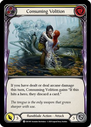 Consuming Volition (Yellow) (CRU149) [Crucible of War] Unlimited Edition Rainbow Foil - Deck Out Gaming