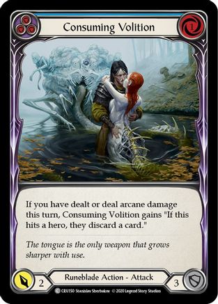 Consuming Volition (Blue) (CRU150) [Crucible of War] 1st Edition Rainbow Foil - Deck Out Gaming