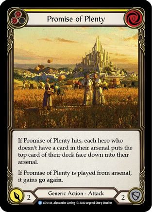 Promise of Plenty (Yellow) (CRU184) [Crucible of War] Unlimited Edition - Deck Out Gaming
