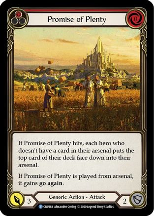 Promise of Plenty (Red) (CRU183) [Crucible of War] 1st Edition Rainbow Foil - Deck Out Gaming