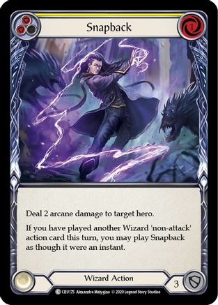 Snapback (Yellow) (CRU175) [Crucible of War] 1st Edition Rainbow Foil - Deck Out Gaming