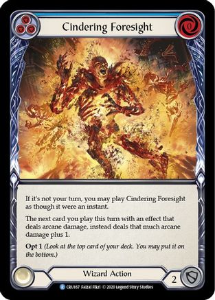 Cindering Foresight (Blue) (CRU167) [Crucible of War] 1st Edition Rainbow Foil - Deck Out Gaming