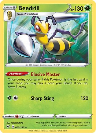 Beedrill (3) [SWSH04: Vivid Voltage] Reverse Holofoil - Deck Out Gaming