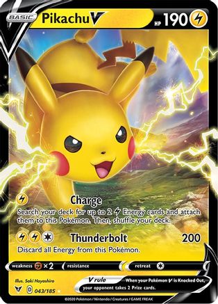 Pikachu V - 043/185 [SWSH04: Vivid Voltage] - Deck Out Gaming