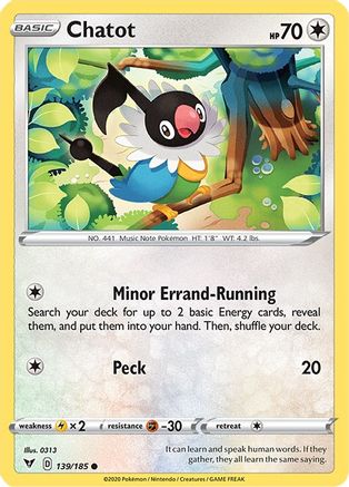 Chatot [SWSH04: Vivid Voltage] Reverse Holofoil - Deck Out Gaming