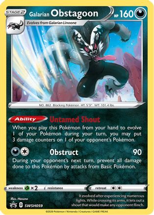 Galarian Obstagoon - SWSH059 (SWSH059) [SWSH: Sword & Shield Promo Cards] Holofoil - Deck Out Gaming