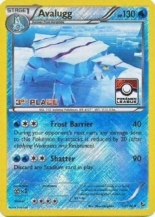 Avalugg - 31/106 (Pokemon League) [3rd Place] (31) [League & Championship Cards] Reverse Holofoil - Deck Out Gaming