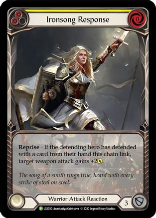 Ironsong Response (Yellow) - LGS030 (LGS030) [Flesh and Blood: Promo Cards] Rainbow Foil - Deck Out Gaming