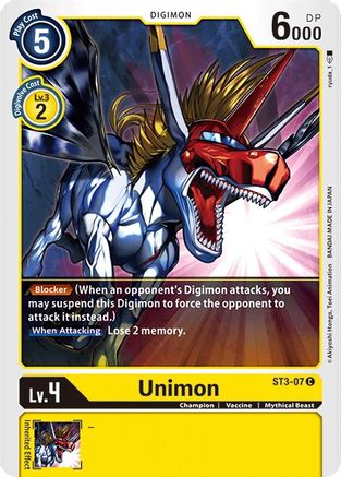 Unimon (ST3-07) [Starter Deck 03: Heaven's Yellow] - Deck Out Gaming