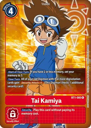 Tai Kamiya - BT1-085 (Box Topper) (BT1-085) [Release Special Booster] Foil - Deck Out Gaming