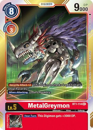 MetalGreymon (Secret Rare) (BT1-114) [Release Special Booster] Foil - Deck Out Gaming