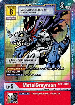 MetalGreymon (Secret Rare) (Alternate Art) (BT1-114) [Release Special Booster] Foil - Deck Out Gaming