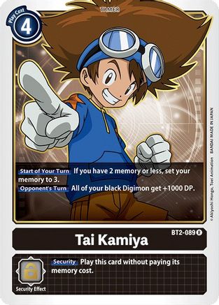 Tai Kamiya - BT2-089 (BT2-089) [Release Special Booster] - Deck Out Gaming