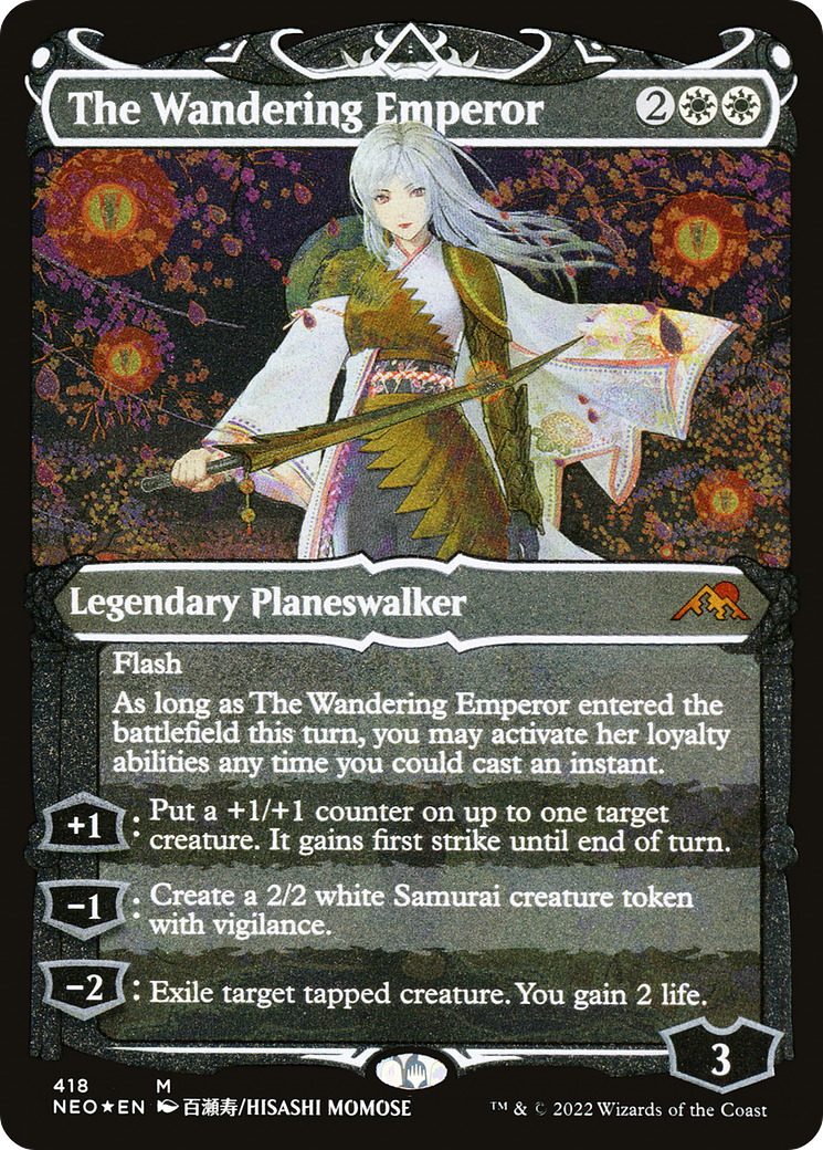 The Wandering Emperor (418) [Kamigawa: Neon Dynasty] etched - Deck Out Gaming