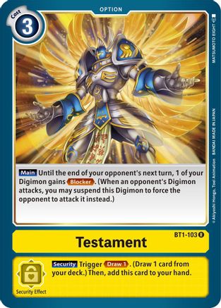 Testament (BT1-103) [Release Special Booster] - Deck Out Gaming