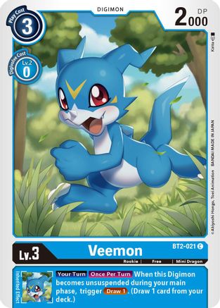 Veemon - BT2-021 (BT2-021) [Release Special Booster] - Deck Out Gaming