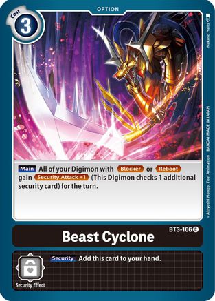 Beast Cyclone (BT3-106) [Release Special Booster] - Deck Out Gaming