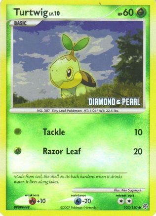 Turtwig - 103/130 [Diamond & Pearl] (103) [Burger King Promos] Reverse Holofoil - Deck Out Gaming