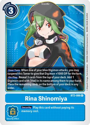 Rina Shinomiya (BT2-086) [Release Special Booster] - Deck Out Gaming