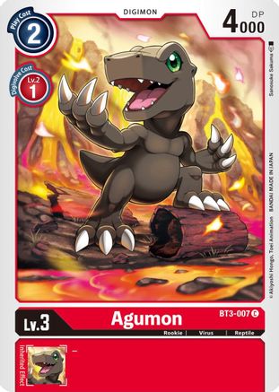 Agumon - BT3-007 (BT3-007) [Release Special Booster] - Deck Out Gaming