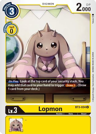 Lopmon (BT3-034) [Release Special Booster] - Deck Out Gaming