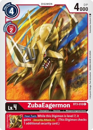 ZubaEagermon (BT3-010) [Release Special Booster] - Deck Out Gaming