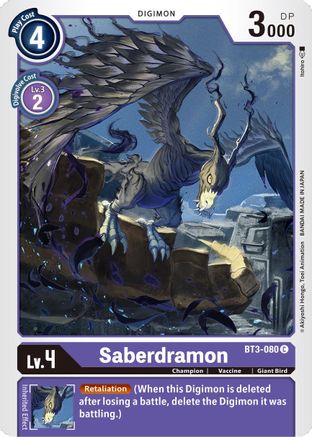 Saberdramon (BT3-080) [Release Special Booster] - Deck Out Gaming