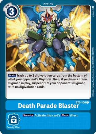 Death Parade Blaster (BT3-100) [Release Special Booster] - Deck Out Gaming