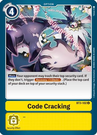 Code Cracking (BT3-102) [Release Special Booster] - Deck Out Gaming