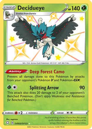 Decidueye (SV003) [Shining Fates: Shiny Vault] Holofoil - Deck Out Gaming