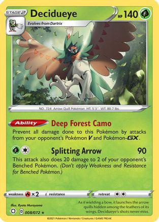 Decidueye (8) [Shining Fates] Reverse Holofoil - Deck Out Gaming