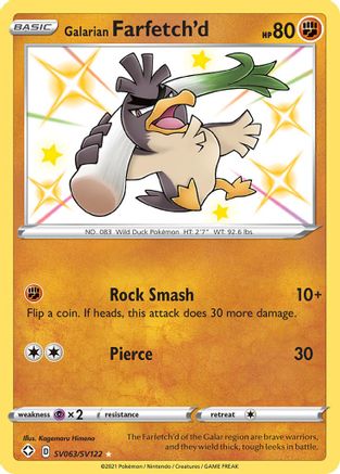 Galarian Farfetch'd (SV063) [Shining Fates: Shiny Vault] Holofoil - Deck Out Gaming
