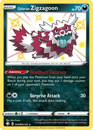 Galarian Zigzagoon (SV078/SV122) [Sword & Shield: Shining Fates] - Deck Out Gaming