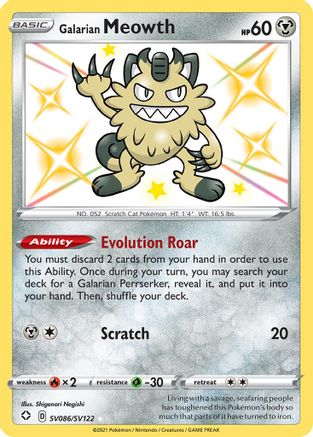 Galarian Meowth (SV086/SV122) [Sword & Shield: Shining Fates] - Deck Out Gaming