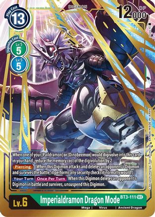 Imperialdramon Dragon Mode (Secret Rare) (BT3-111) [Release Special Booster] Foil - Deck Out Gaming