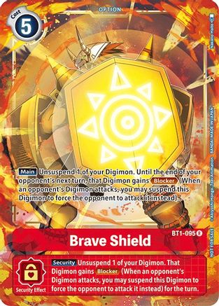 Brave Shield - BT1-095 (Dash Pack Ver. 1.5) (BT1-095) [Release Special Booster] Foil - Deck Out Gaming