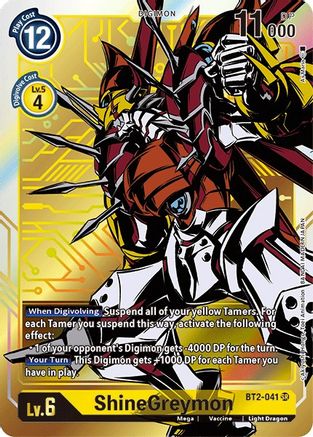 ShineGreymon (Alternate Art) (BT2-041) [Release Special Booster] Foil - Deck Out Gaming